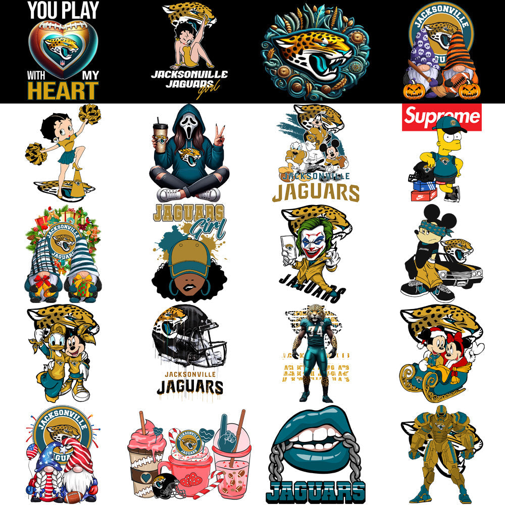 Jacksonville Jaguars PNG Bundle: 49 Football Designs V3