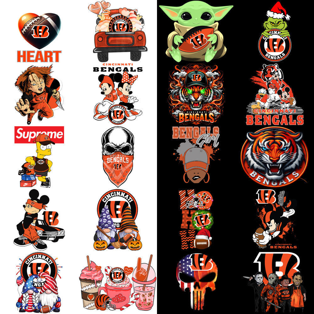 Cincinnati Bengals Football Designs Bundle: 49 PNGs - V3