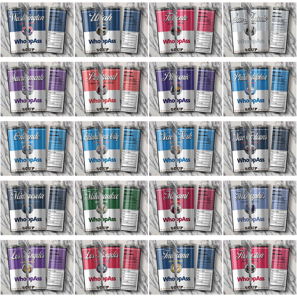 30 NBA Team Soup Can Tumbler Wraps: JPG Bundle Download

