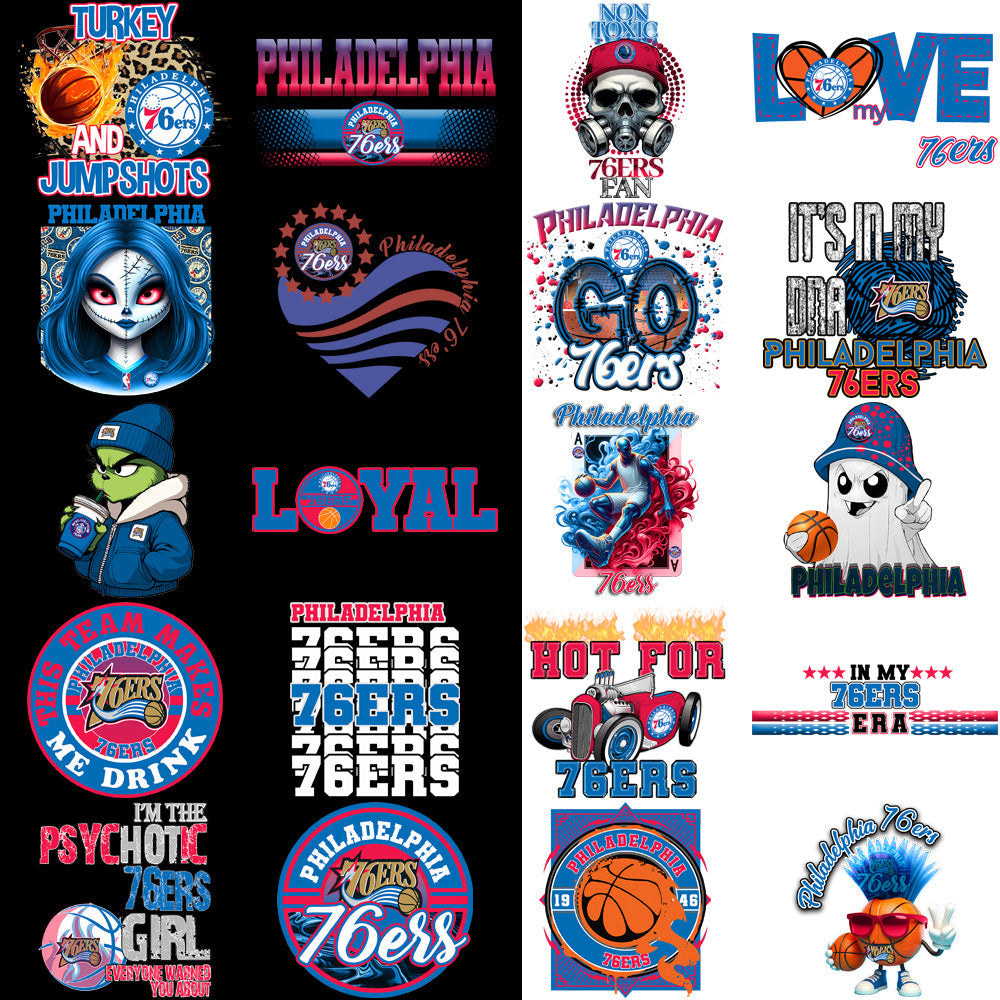76ers Basketball Designs: 46 PNGs for Philly Fans & Designers