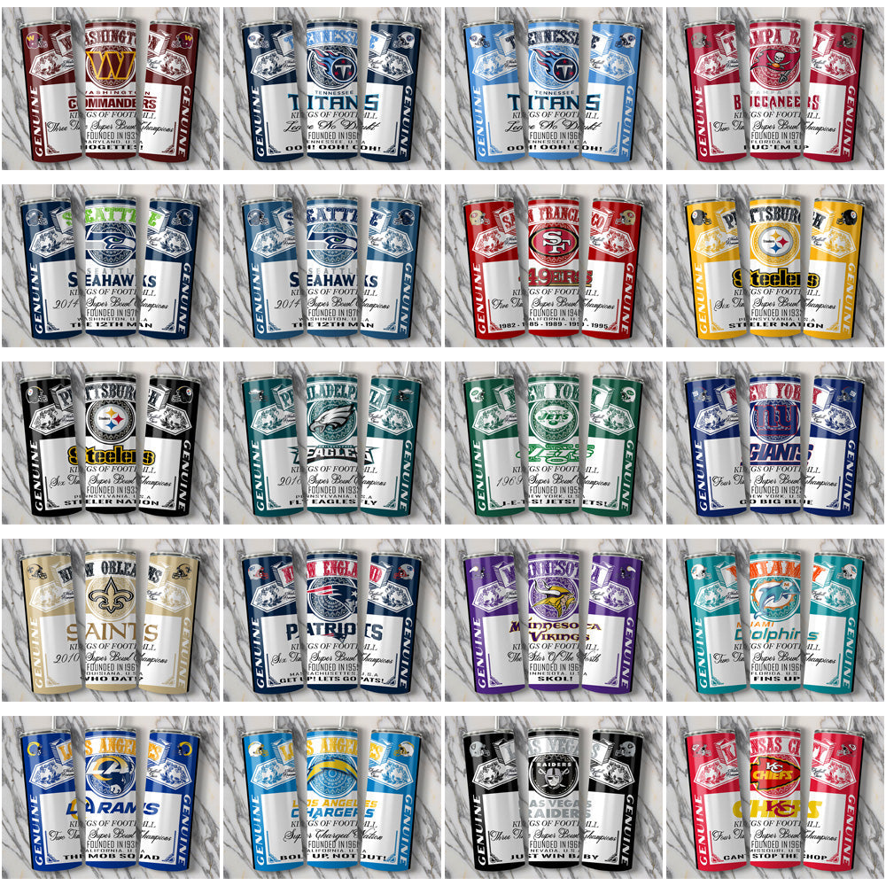 40 Football Team Tumbler Wraps JPG Bundle - Instant Download
