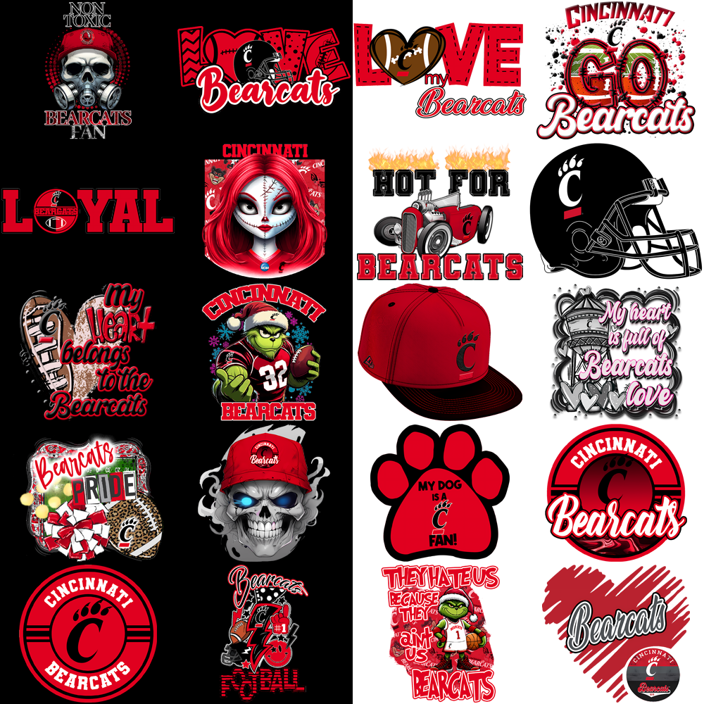 Cincinnati Bearcats PNG Bundle: 35 High-Quality Designs