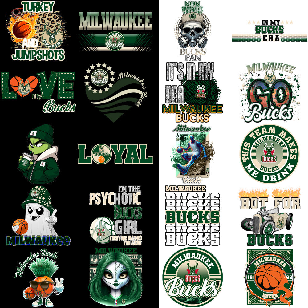 Milwaukee Bucks PNG Bundle: 57 Basketball Designs for Your Projects