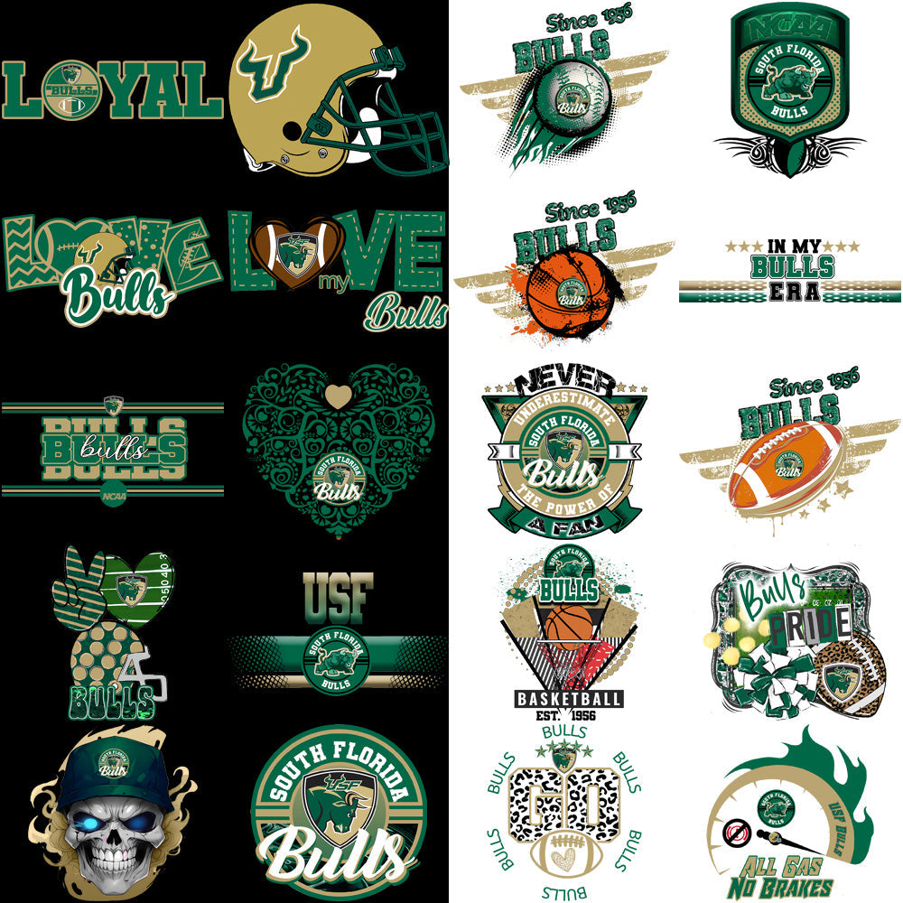 30 South Florida Bulls PNG Designs: Mascot Bundle for Fan Merch & Projects