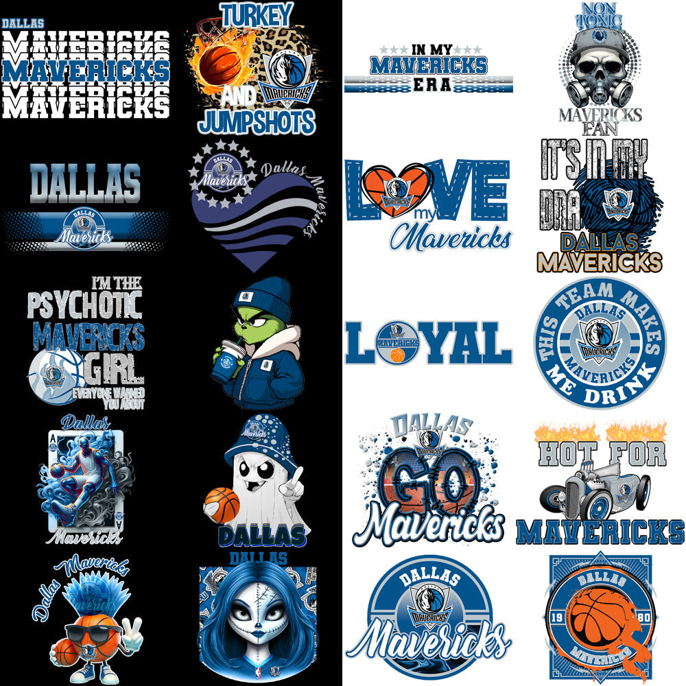 Dallas Mavericks PNG Designs Bundle: 56 Pro Basketball Graphics