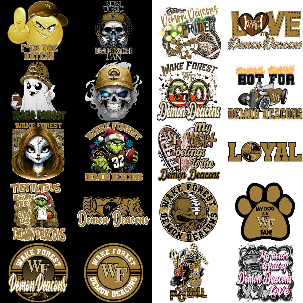 Wake Forest Demon Deacons PNG Bundle: 31 Designs for Fans