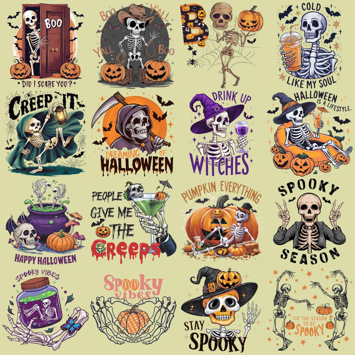 Funny Skeleton Halloween PNG Bundle: 19 Spooky Designs