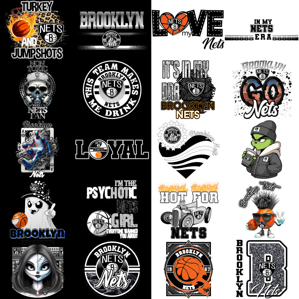 Brooklyn Nets PNG Bundle: 56 Basketball Designs for Your Projects