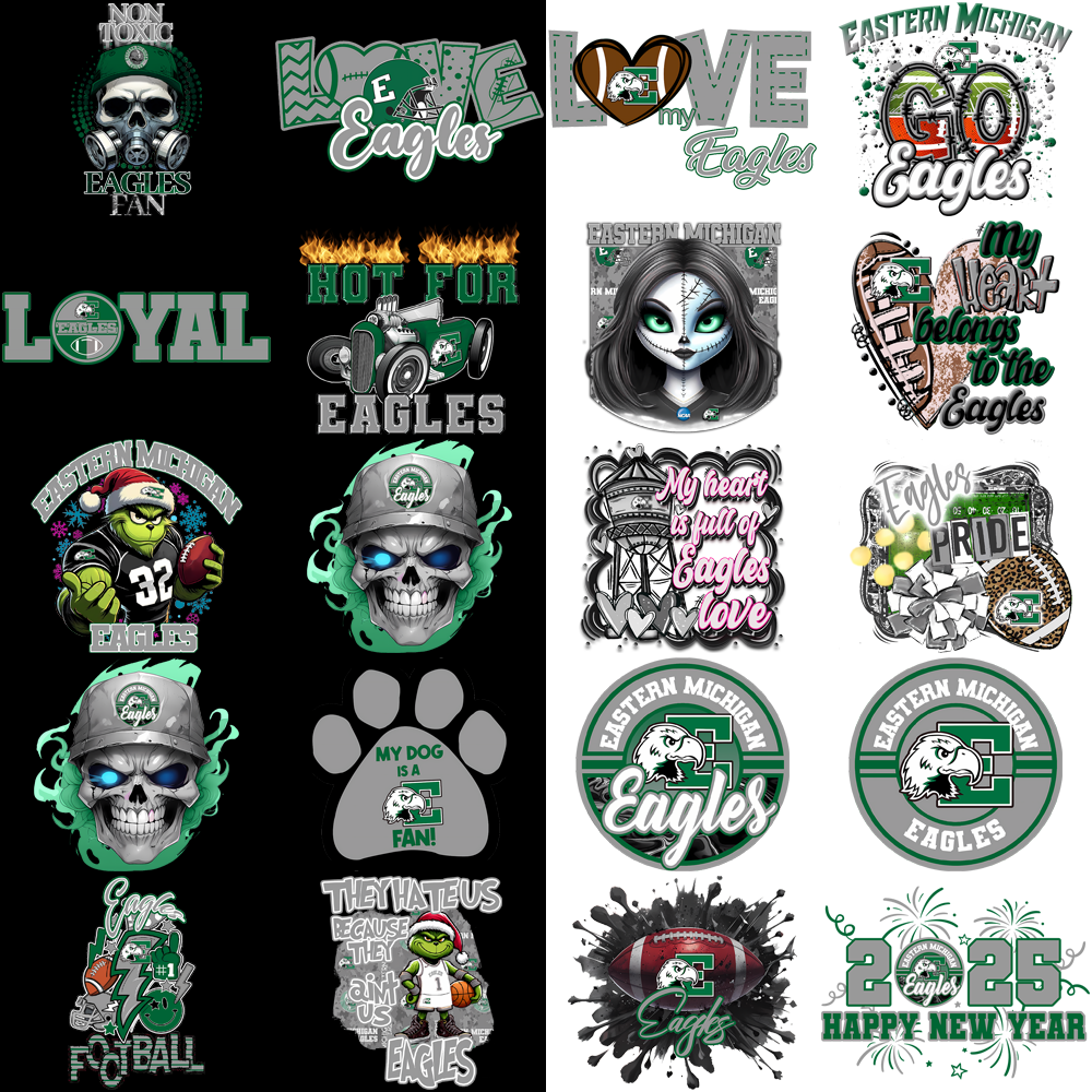 Eastern Michigan Eagles PNG Bundle: 32 High-Quality Designs
