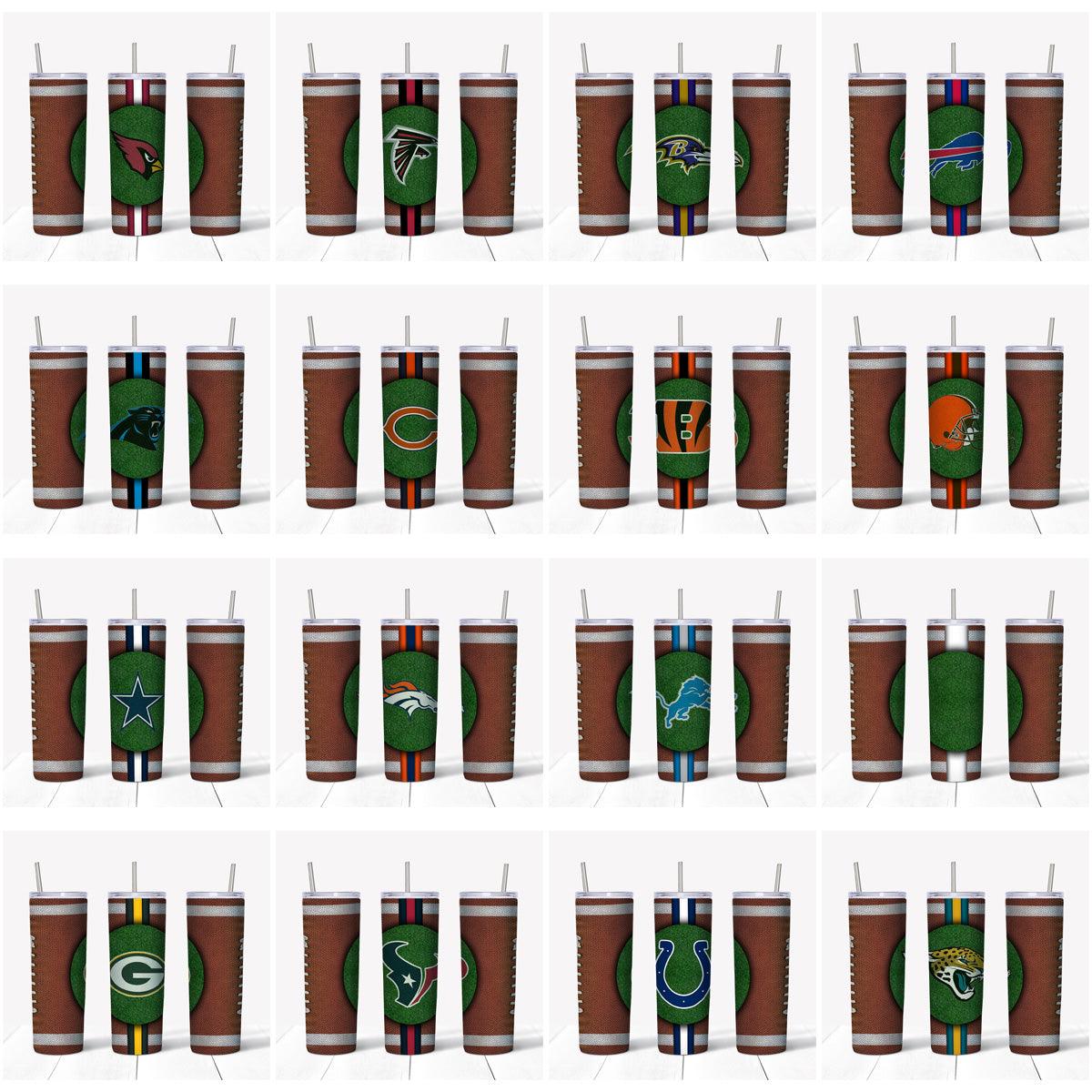 33 Premium Football Tumbler Wrap Designs: JPG Bundle for Sublimation
