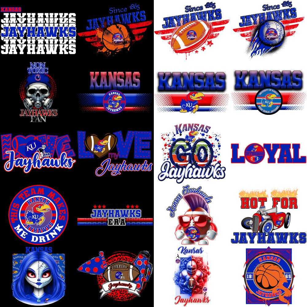 77 Kansas Jayhawks PNG Designs:  High-Quality Bundle for Your Projects