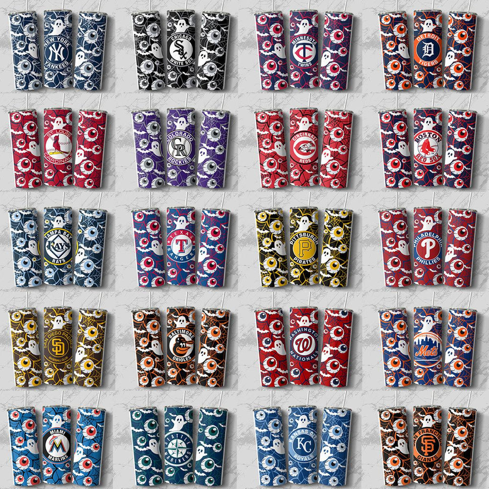 30 Halloween Horror Baseball Team Tumbler Wraps: JPG Bundle
