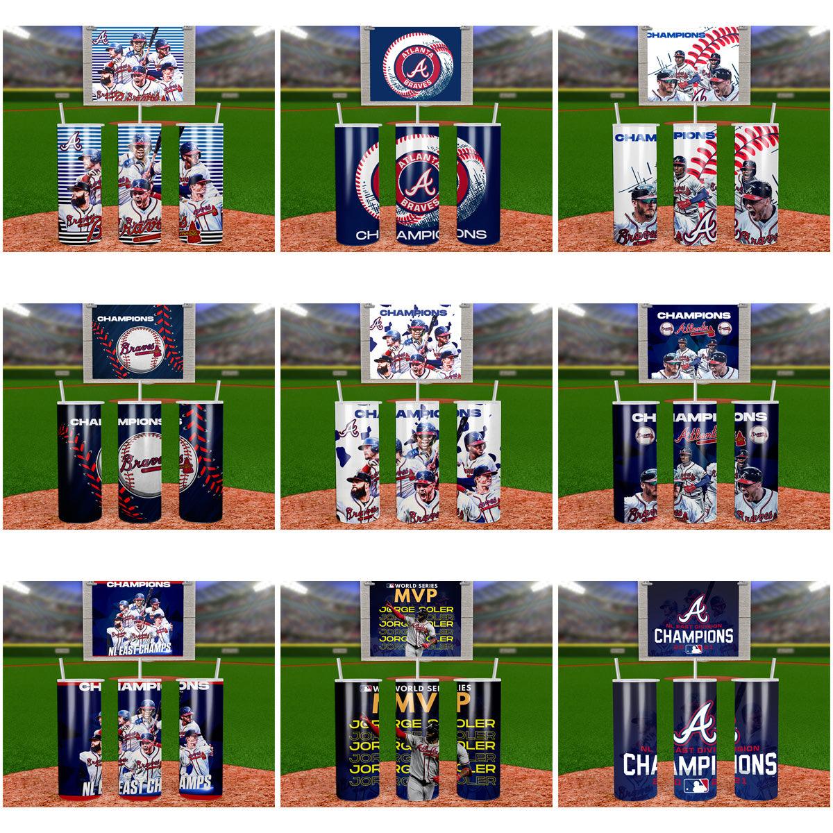 Atlanta Braves World Series Champions Tumbler Wraps SVG Bundle (11 Designs)
