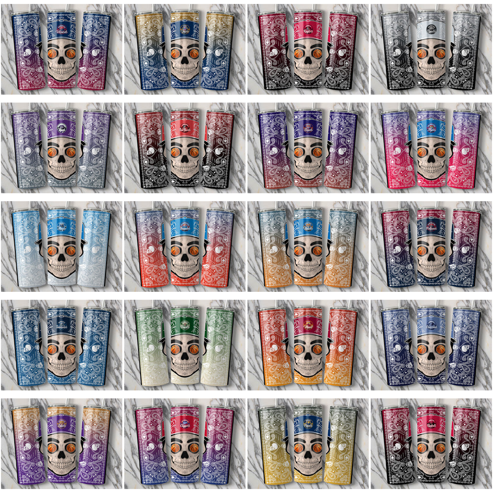 30 NBA Skull Basketball Team Tumbler Wraps: Custom Designs JPG Bundle
