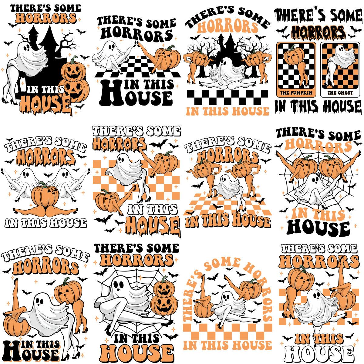 18 Spooky Halloween Horror House PNG Designs Bundle