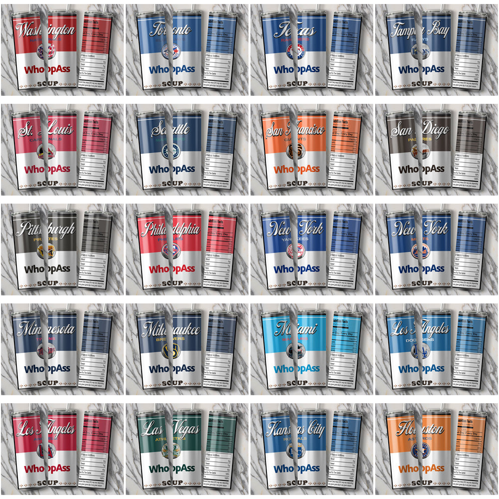 30 MLB Team Soup Can Tumbler Wraps: JPG Bundle for Instant Download
