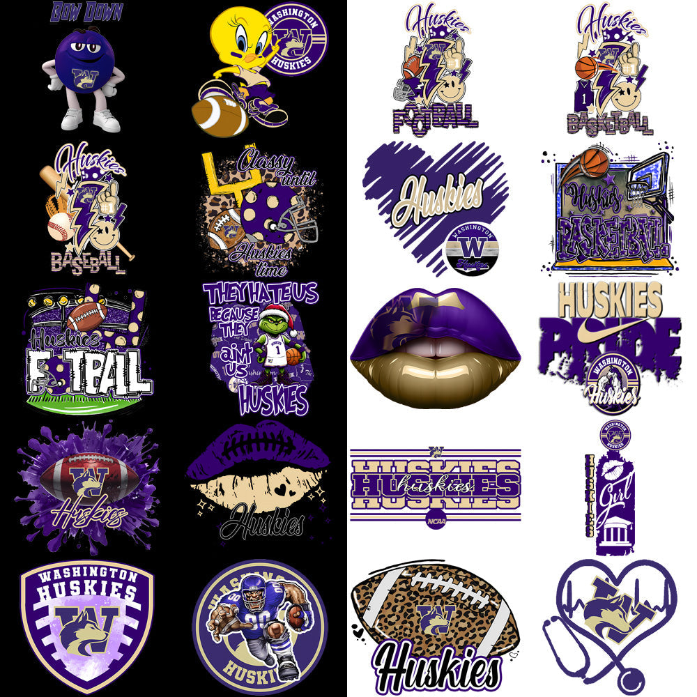 Washington Huskies PNG Bundle: 34 Designs for Your Projects