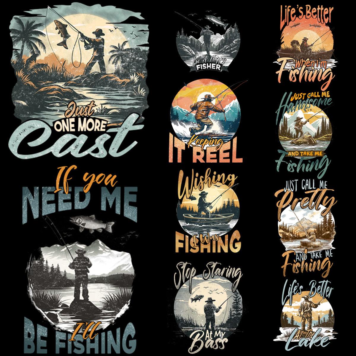 9 High-Quality Fish Hunter Fishing PNG Designs Bundle