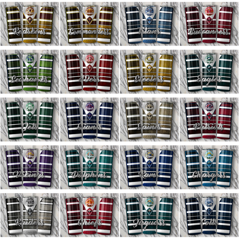 34 NFL Team YETI Tumbler Wraps - JPG Bundle for Sublimation
