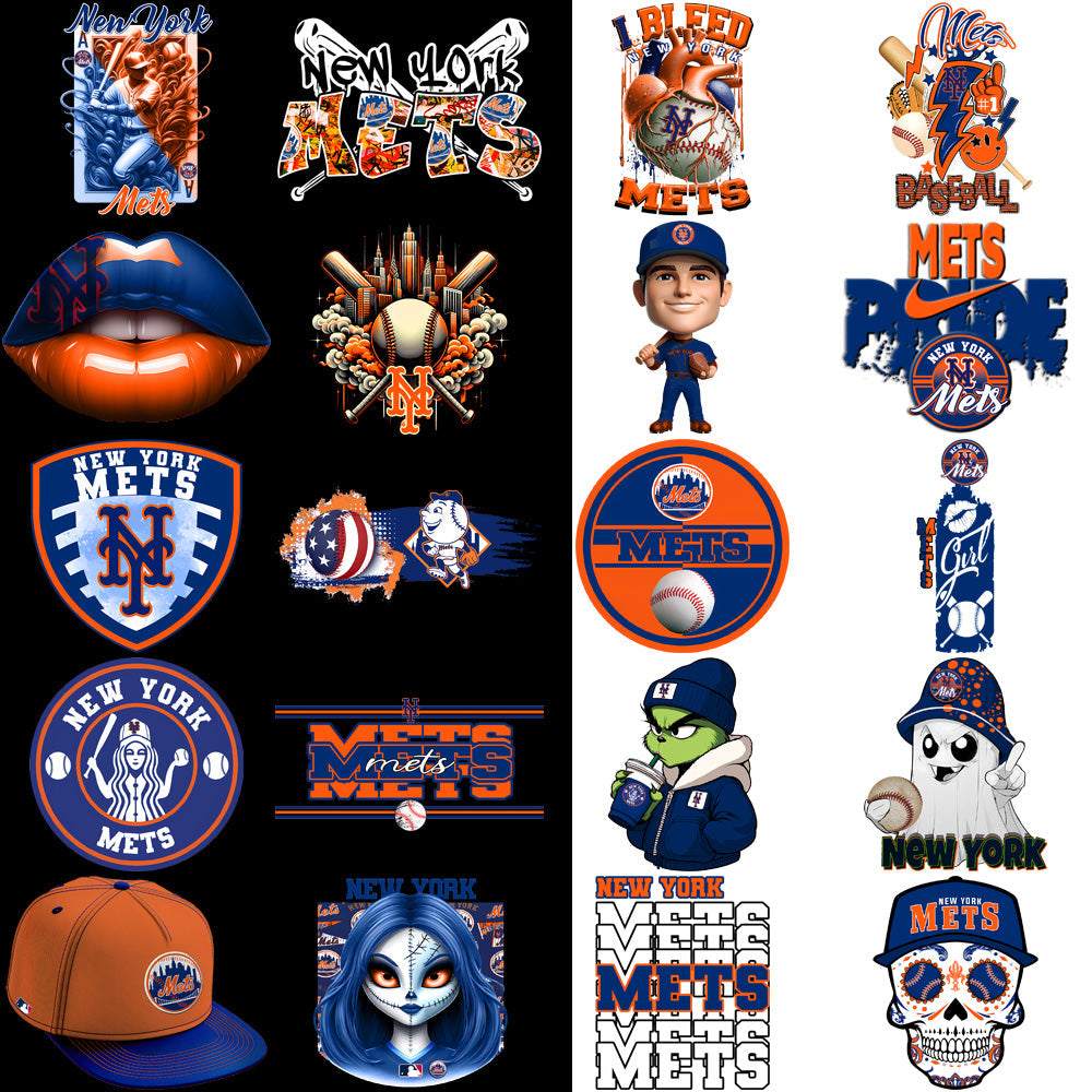 64 High-Quality New York Mets PNG Baseball Designs Bundle