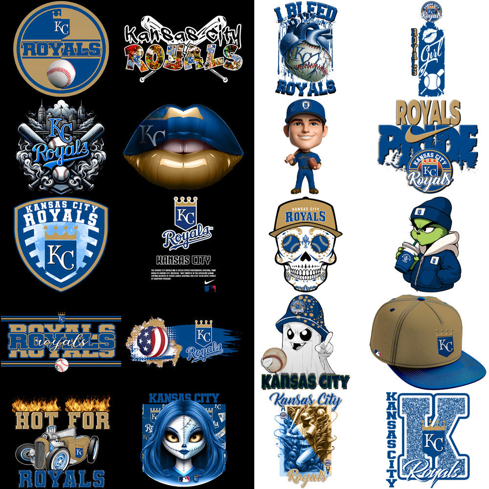 64 Kansas City Royals PNG Baseball Designs Bundle: Graphics for Fans