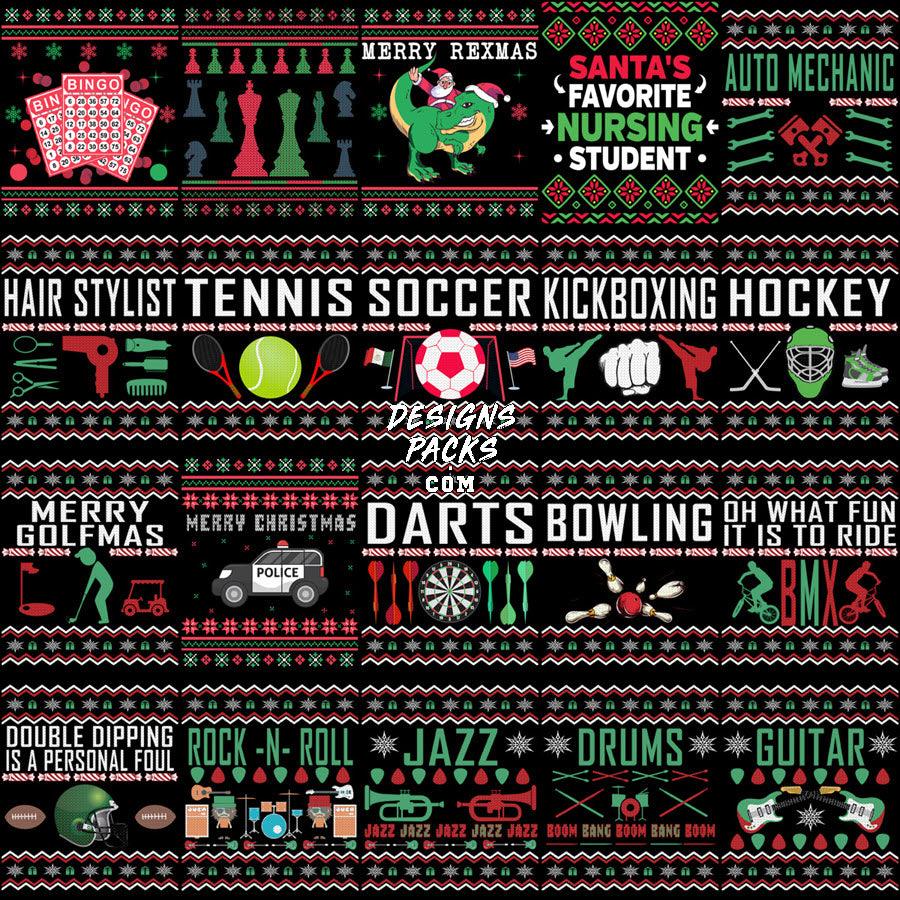 200 Ugly Christmas Sweater PNG Designs: Festive Bundle for Xmas Crafts