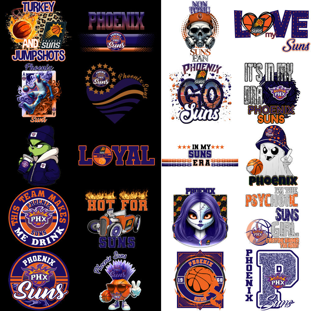 Phoenix Suns Basketball PNG Bundle: 48 Designs for Your Projects