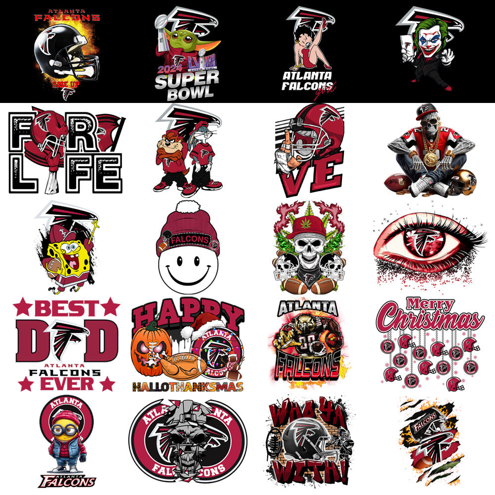 Atlanta Falcons Football Designs PNG Bundle: 48 V4 Graphics