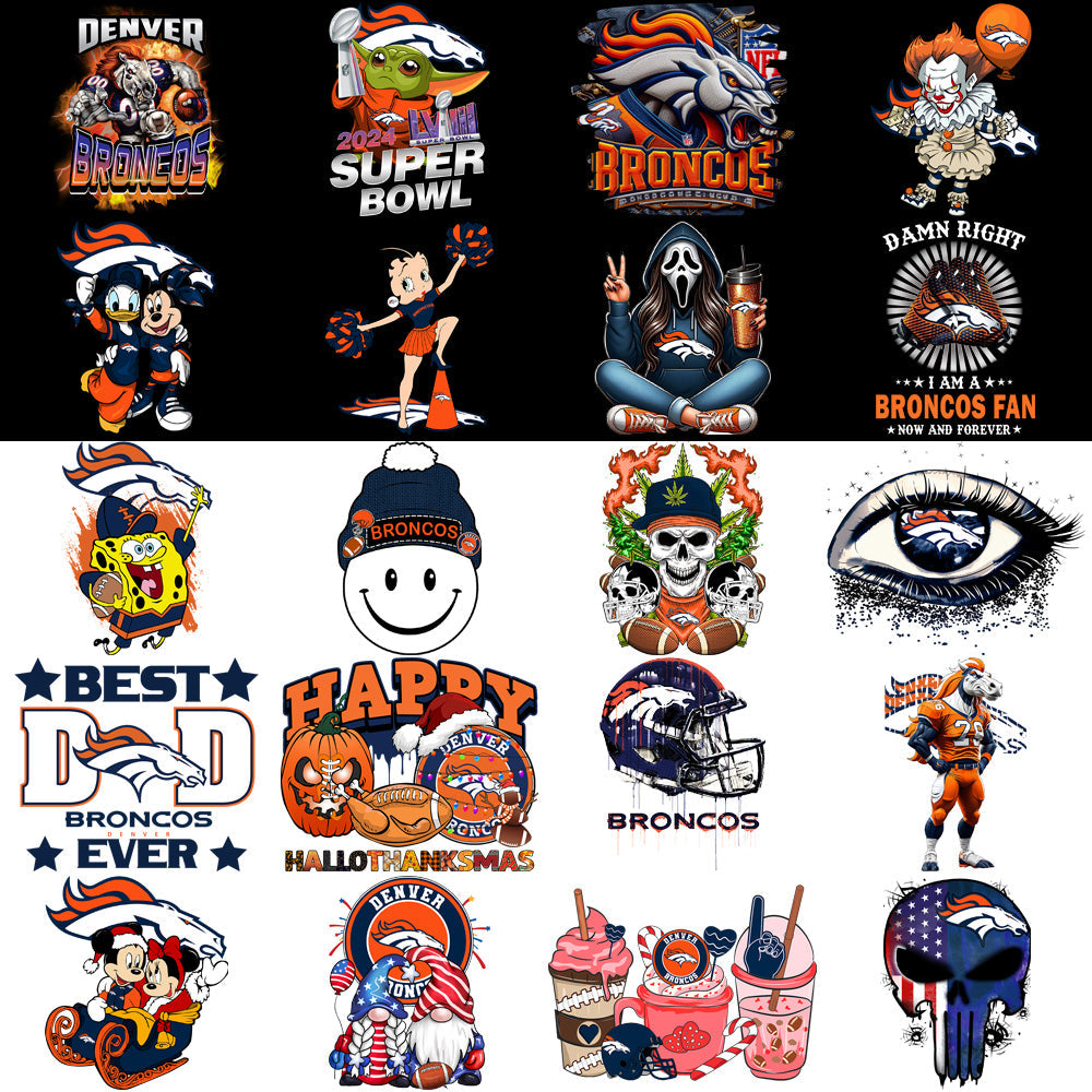 Denver Broncos Football Designs Bundle: 48 PNGs for V4