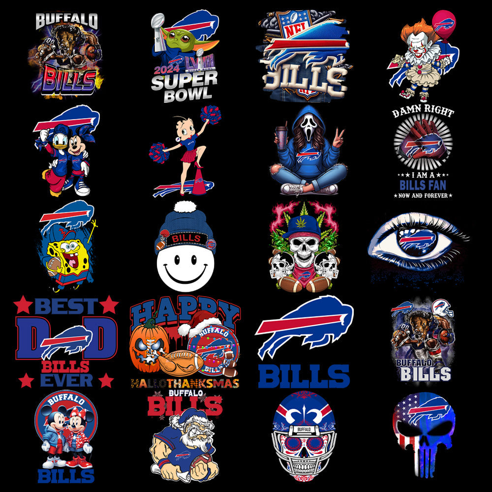 49 Buffalo Bills PNG Football Designs Bundle: V4