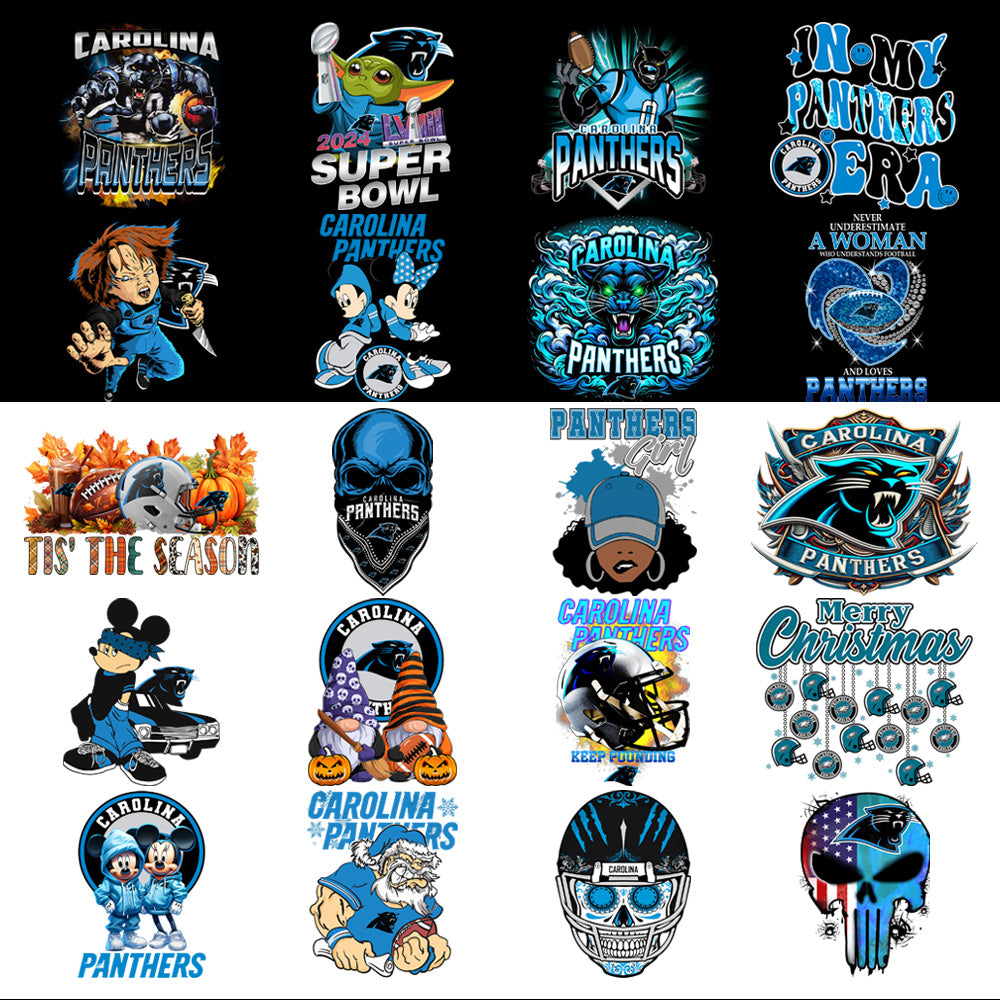 Carolina Panthers PNG Football Designs Bundle: 47 V4 Graphics