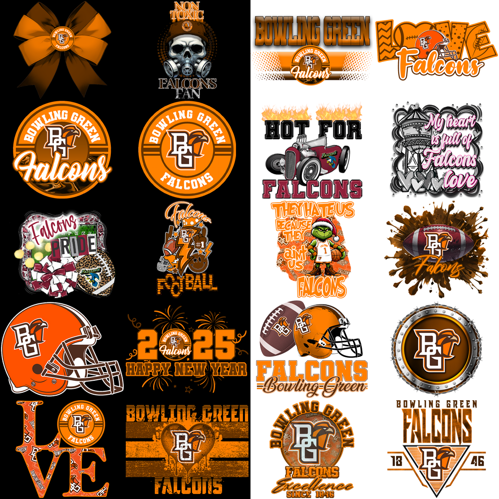 Bowling Green Falcons PNG Designs Bundle: 27 High-Quality Graphics