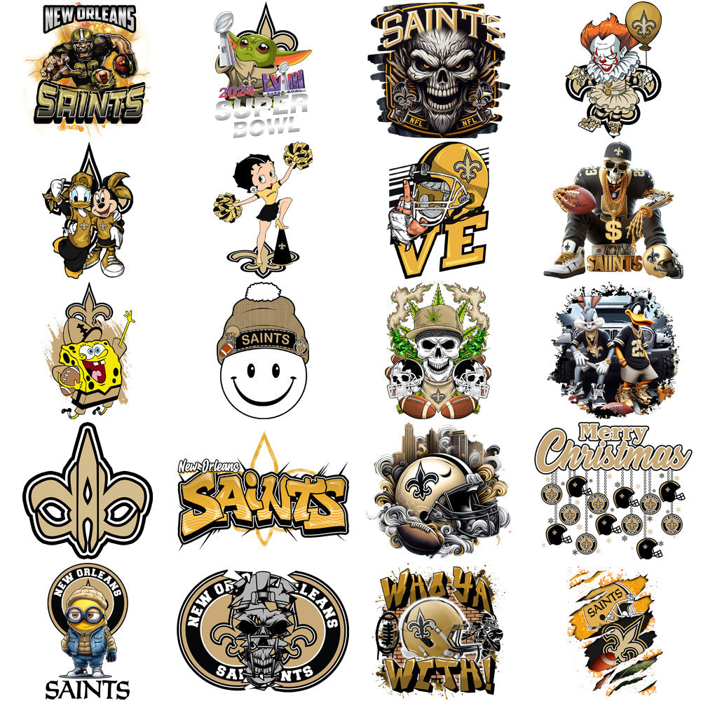 50 New Orleans Saints PNG Football Designs: V4 Bundle