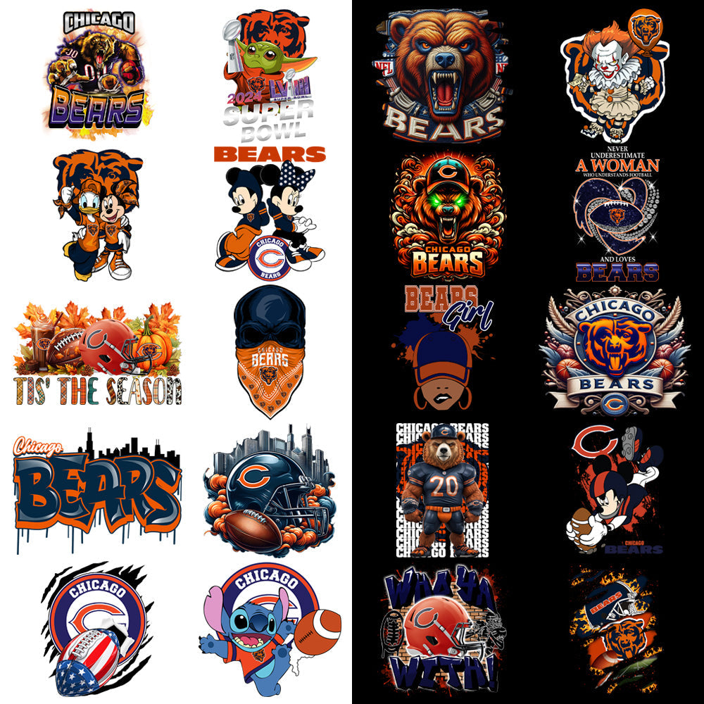 Chicago Bears Football Graphics: 49 PNG Designs Bundle