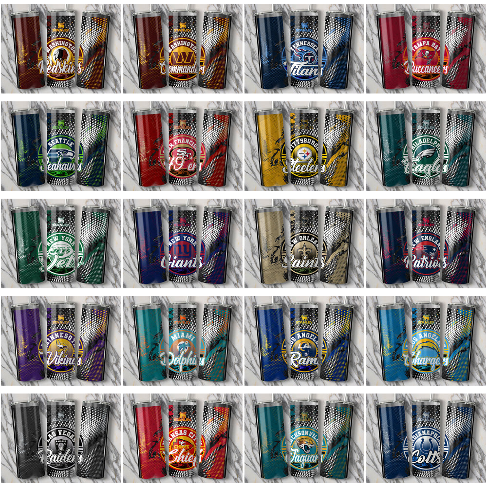 34 NFL Team Stanley Cup Tumbler Wraps: JPG Bundle Download
