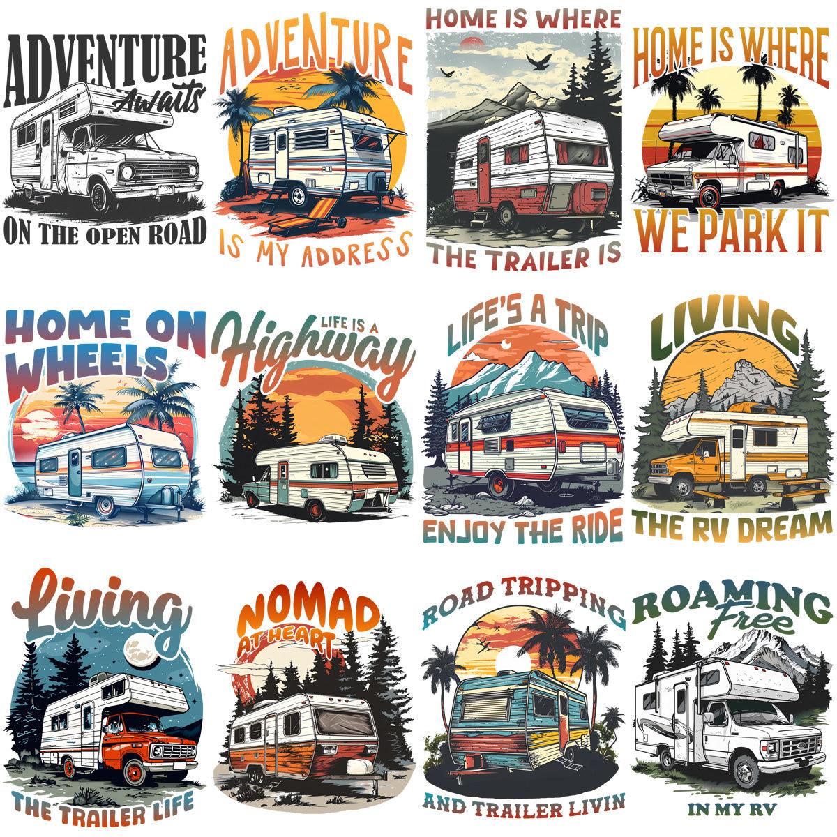 Nomad Life Adventure Designs: 15 PNG Bundle - Download Now!
