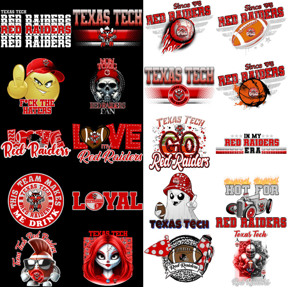 Texas Tech Red Raiders: 80+ PNG Designs Bundle for Graphics & Merch