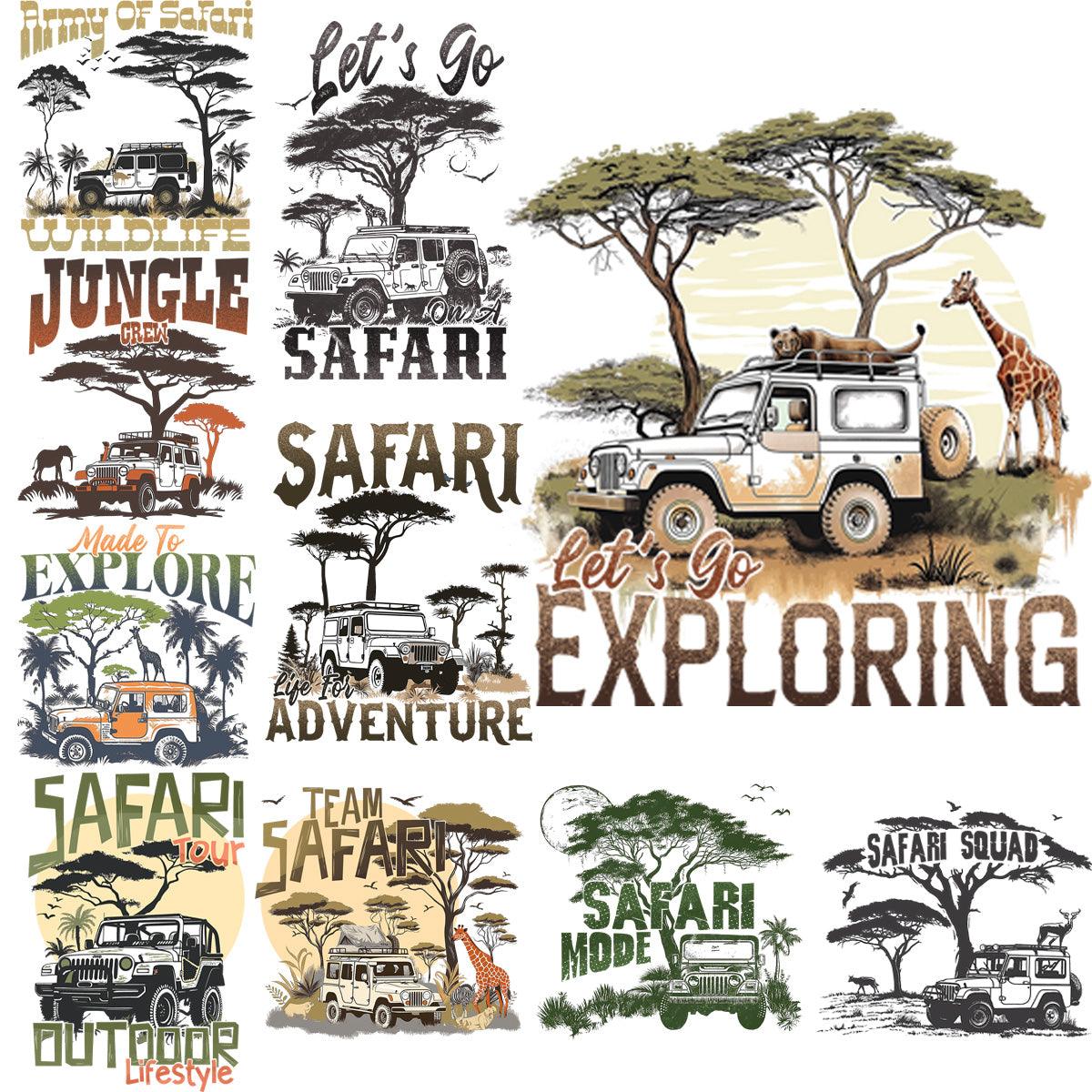 Safari Adventure Animal PNG Bundle: 9 Designs for Lovers