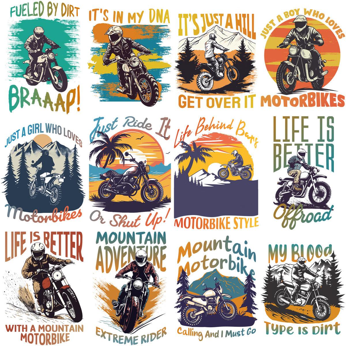 15 Premium Mountain Motobike PNG Designs: Vector Bundle