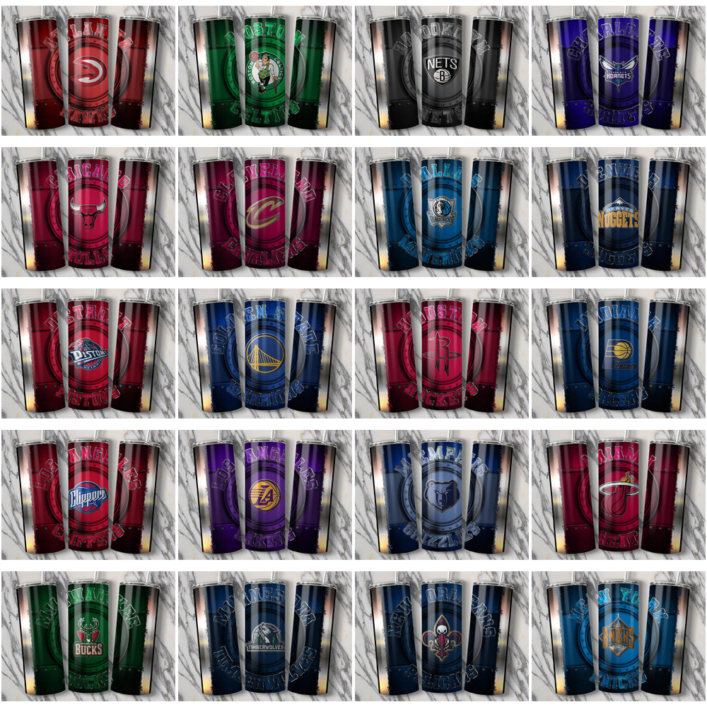 30 Basketball Team Metal Tumbler Wraps: JPG Bundle for Sublimation
