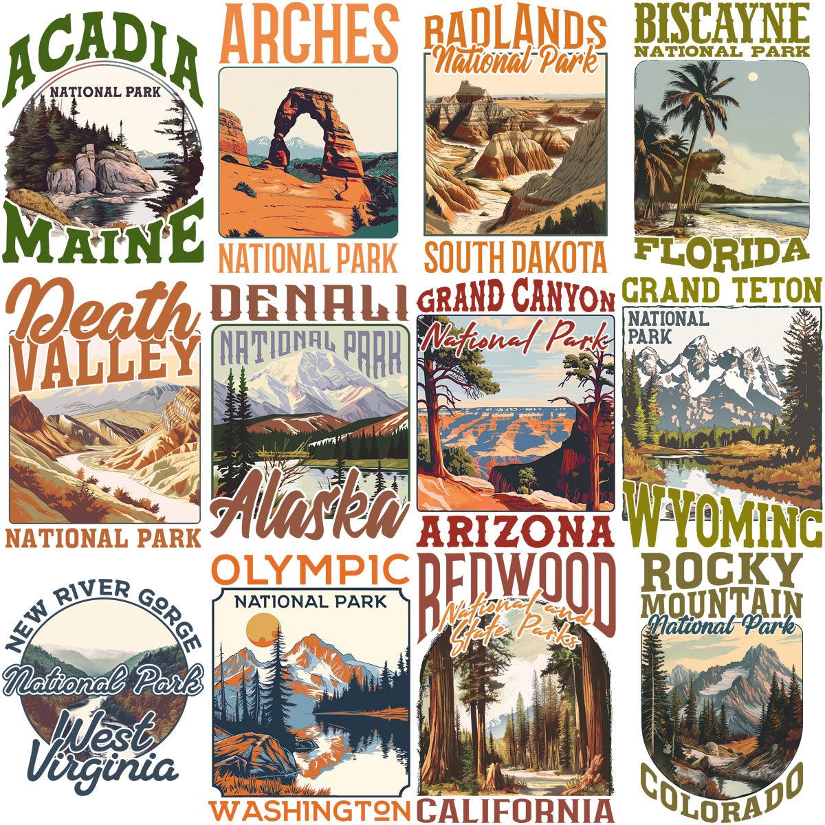 USA National Parks PNG Bundle: 15 Stunning Designs for Your Projects