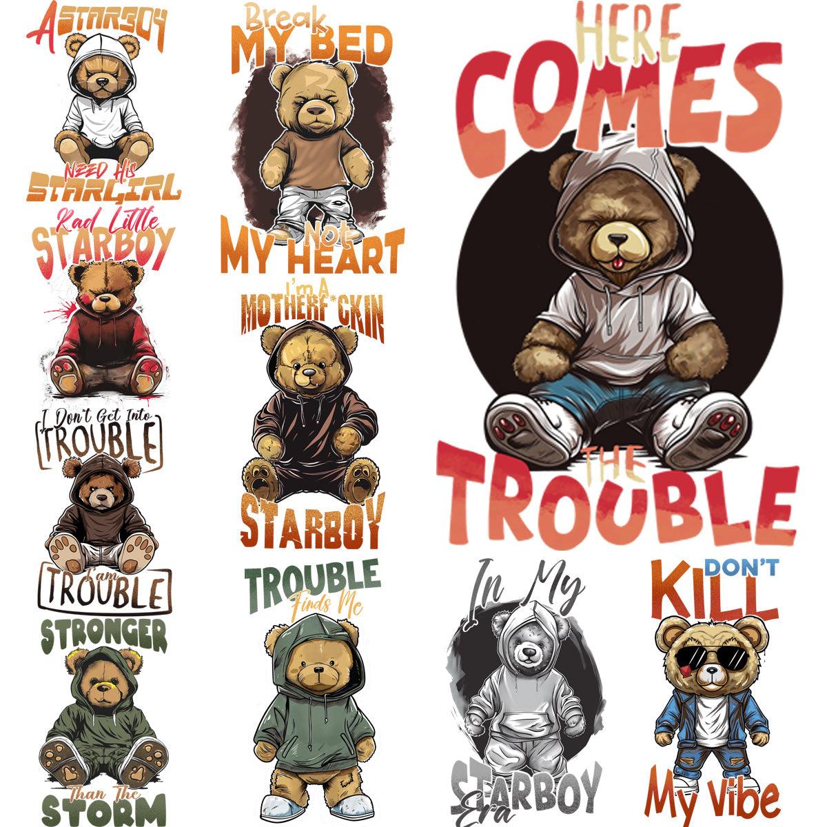 Starboy Bears PNG Bundle: 9 Adorable Designs for Your Projects