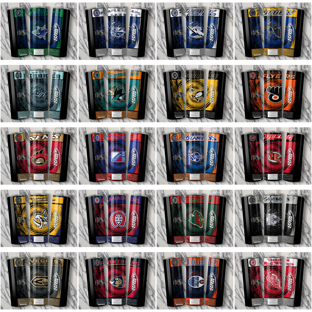 32 NHL Team Tumbler Wraps: Square JPG Bundle (Bud V3)
