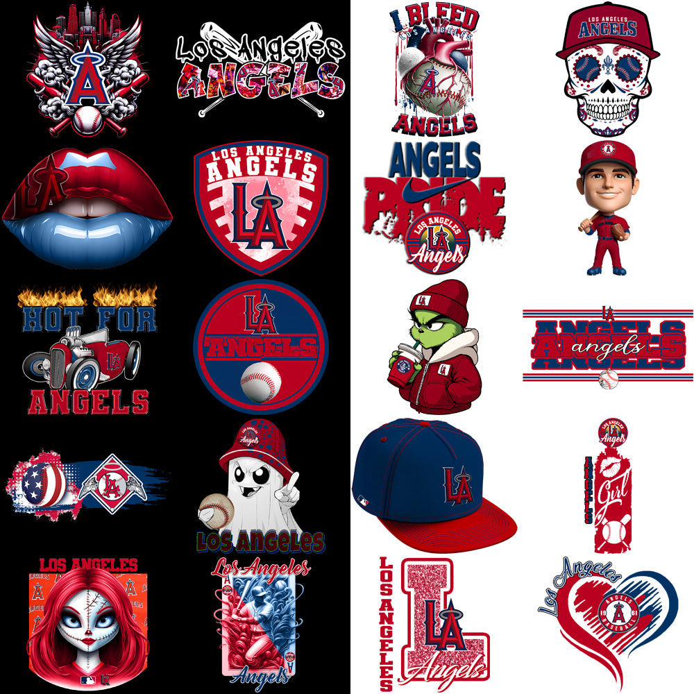 61 Los Angeles Angels Baseball PNG Designs: Graphics Bundle for Merch & Crafts