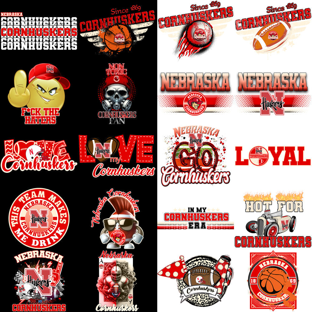 72 Nebraska Cornhuskers PNG Designs:  High-Quality Bundle for Fans