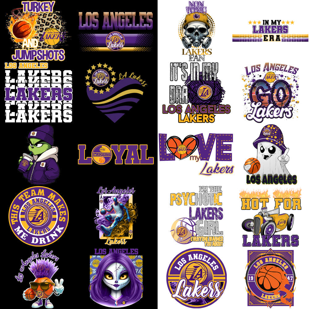 Los Angeles Lakers Basketball PNG Designs Bundle: 54 High-Quality Images