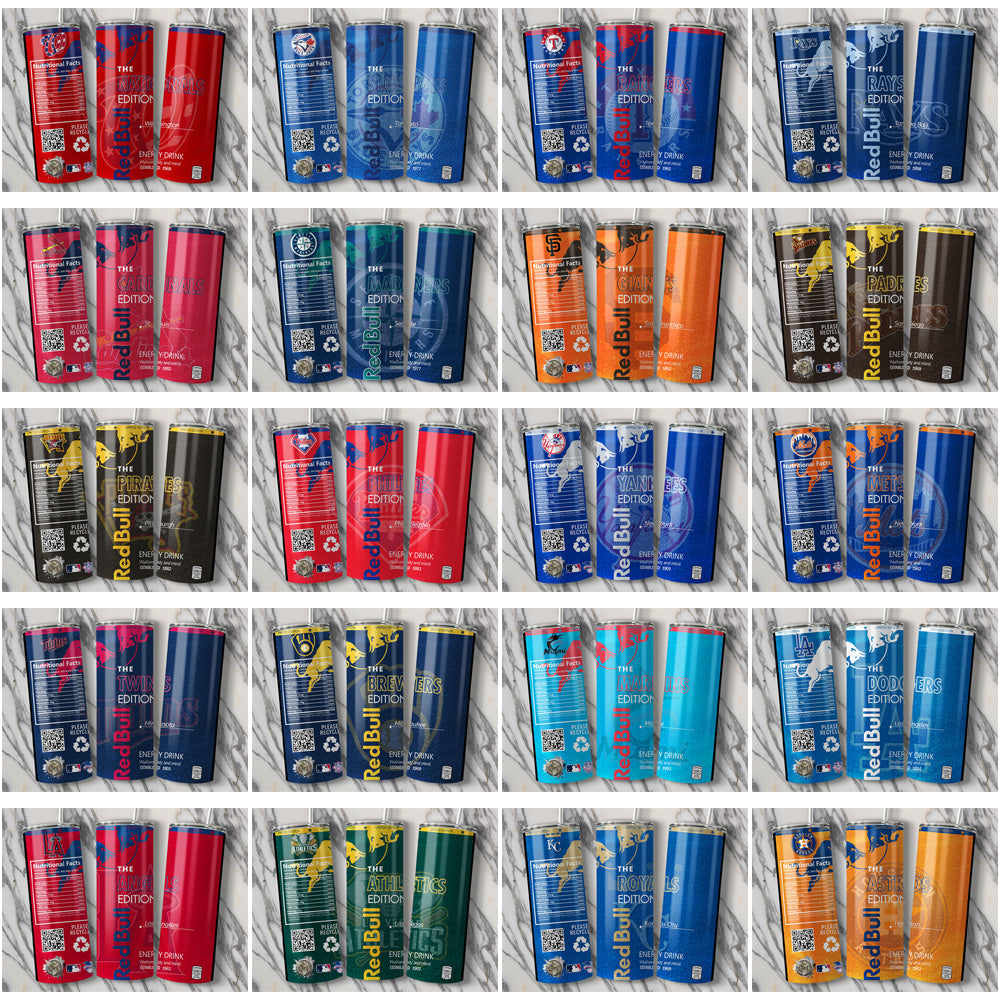 30 MLB Team Red Bull Tumbler Wraps JPG Bundle - Instant Download
