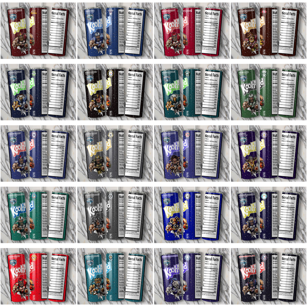 32 NFL Team Kool-Aid Tumbler Wraps: JPG Bundle Download
