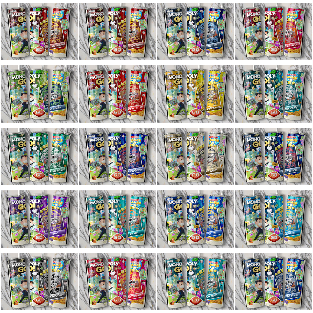Monopoly Go! Football Tumbler Wraps - 36 Team Bundle (JPG)
