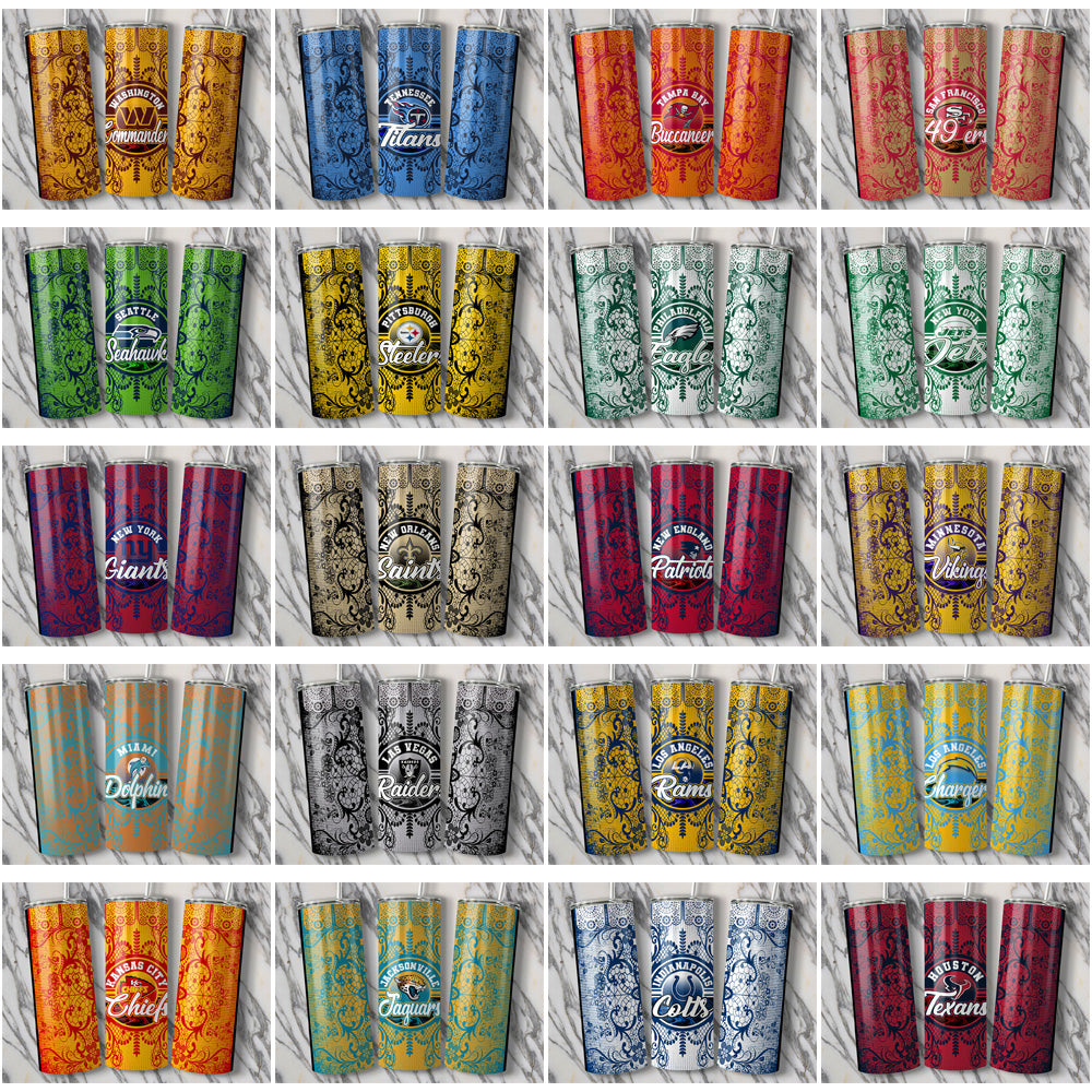 33 Football Team Tumbler Wraps: Lace & Logo JPG Bundle
